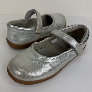 See Kai Run Silver Mary Jane Flats Shimmer Dress Core Girls 2